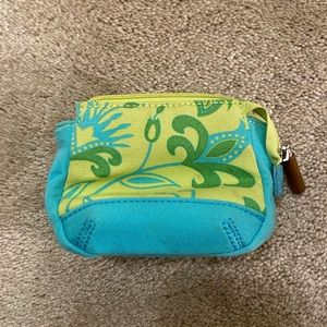 Bath and Body Works Green Blue Cosmetic Bag Small EUC